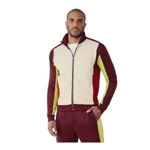 GSTQ All Tracks Athletic Jacket Port Colorblock Knit Full Zip Front L